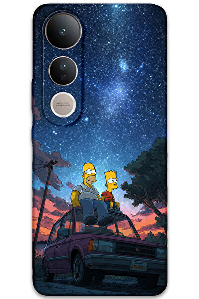 Gramaphone V50 Lite 4G Uyumlu Simpson Desenli Telefon Kılıfı + Ekran Koruyucu...