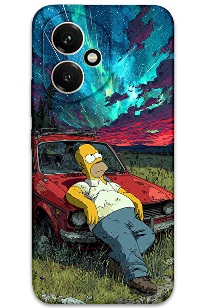 Gramaphone Honor 400 Uyumlu Simpson Desenli Telefon Kılıfı + Ekran Koruyucu -...