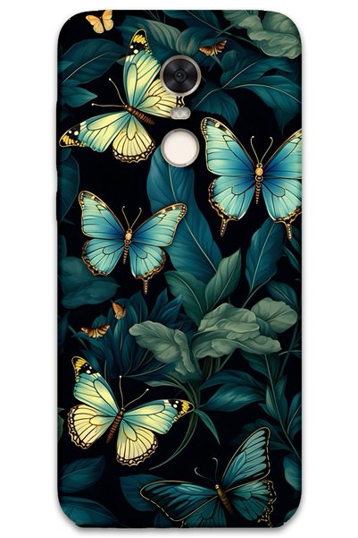 Gramaphone Xiaomi Redmi 5 Plus Compatible Butterfly Pattern Phone Case + Scre...