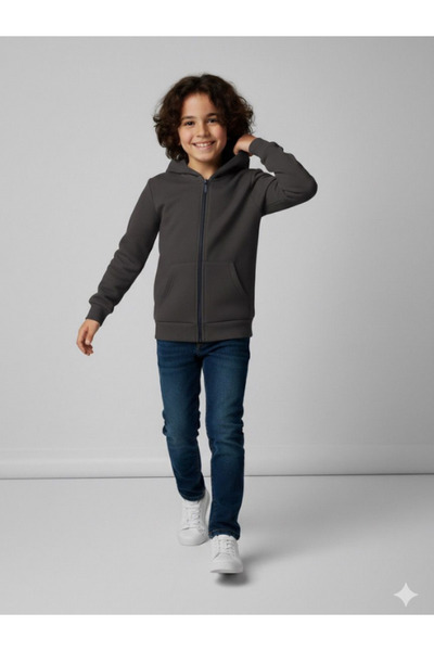 BERNEO Jachetă unisex pentru copii, cu glugă, cu cu căptușeală din fleece fire