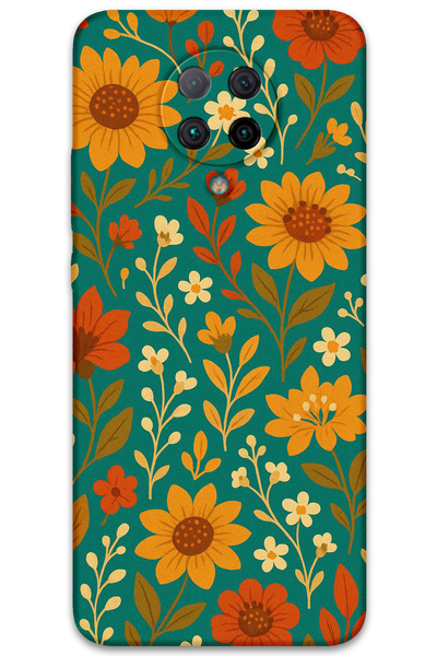 Gramaphone Poco F2 Pro Compatible Flower Pattern Phone Case + Screen Protecto...
