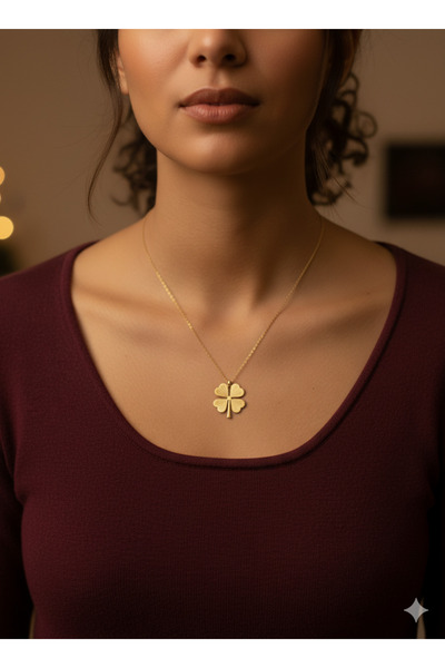 Jewerly Kadın Yonca Çelik Kolye
