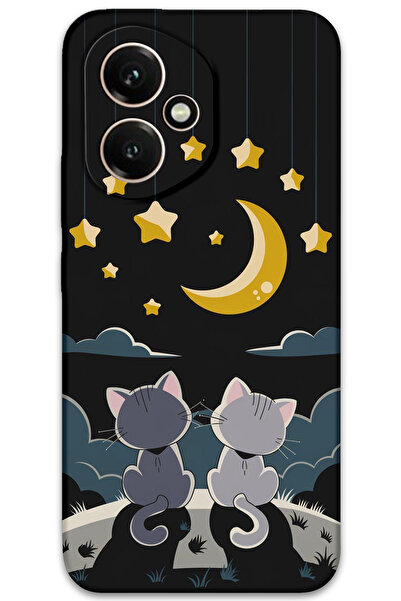 Gramaphone Honor 400 Uyumlu Kedi Desenli Telefon Kılıfı + Ekran Koruyucu - 5809