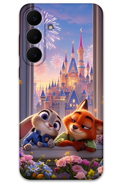 Gramaphone Galaxy S25 FE Uyumlu Zootopia Desenli Telefon Kılıfı + Ekran Koruyucu - 5943