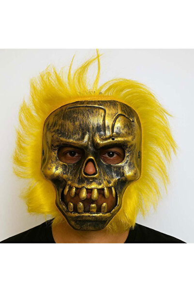 Skygo الجمجمة البرية - قناع هيكل عظمي من النحاس مع شعر أشقر