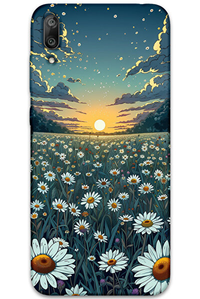 Gramaphone Huawei Y7 Prime 2019 Uyumlu Çiçek Desenli Telefon Kılıfı + Ekran K...