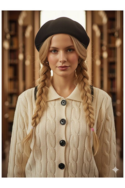 Namaste Vintage Cream Color Hair Weave Model Button Cardigan