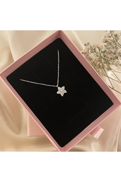 Lovera Jewellery 925 Ayar Gümüş Zirkon Taşlı Yıldız Kadın Kolye | Minimal Zarif Hediyelik Takı Doğum Günü Hediyesi