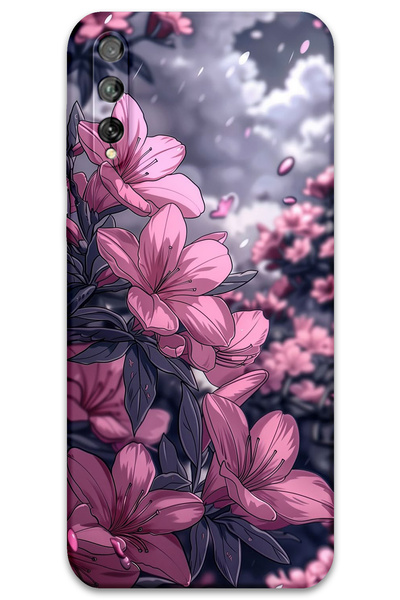 Gramaphone Huawei P Smart S Uyumlu Çiçek Desenli Telefon Kılıfı + Ekran Koruy...