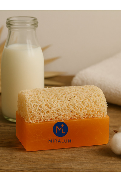 miraluni Donkey Milk Natural Fiber Soap 100 Gr |   Handmade, Moisturizing, Exfoliating