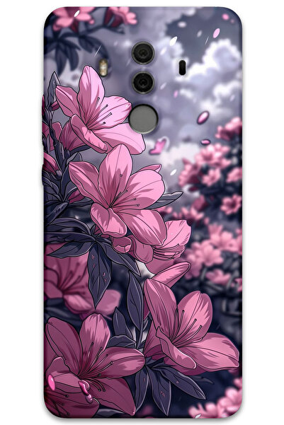 Gramaphone Huawei Mate 10 Pro Uyumlu Çiçek Desenli Telefon Kılıfı + Ekran Kor...