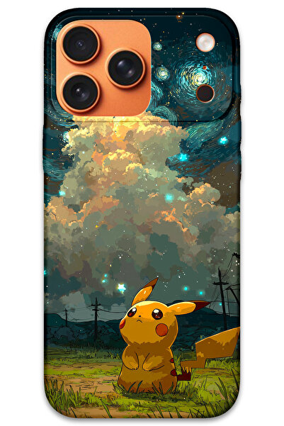 Gramaphone iPhone 17 Pro Max Uyumlu Pikacu Desenli Telefon Kılıfı + Ekran Koruyucu - 5940