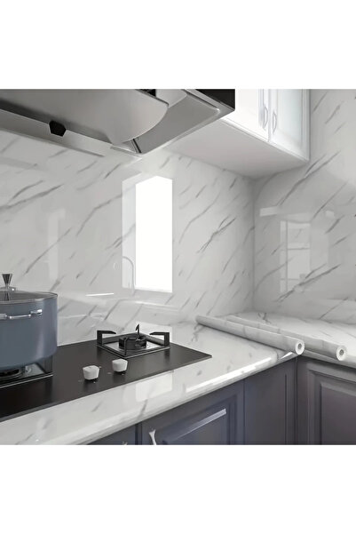 CT STONES Marble Pattern Kitchen Wallpaper Sticker - 5m X 60cm: Water and Oil...