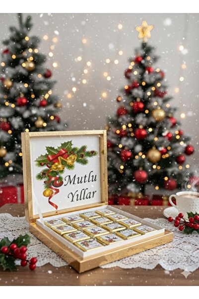 Neşeli Atölyem 32’li 2026 Yılbaşı Konseptli Çikolata Karton Kutu