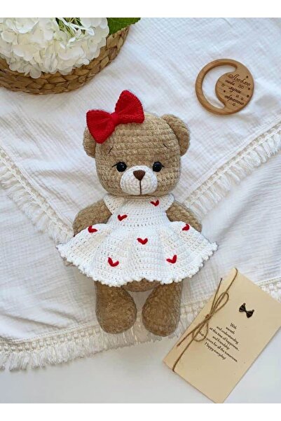 Handmade Kalp elbiseli ayıcık