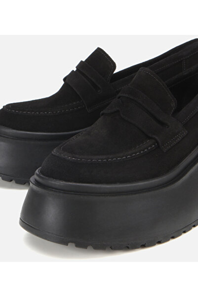 Hotiç Kadın Süet Deri Siyah Dolgu Topuklu Günlük Loafer