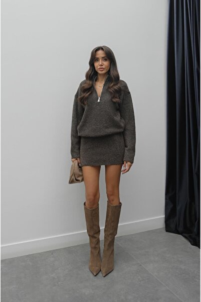 Havoş Brown Dodds Sweater Skirt Set