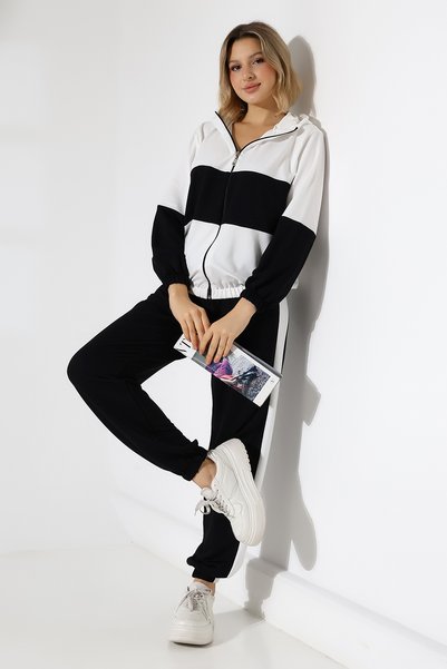 lubiti Hooded two-piece suit with elastic waist and zip cuffs