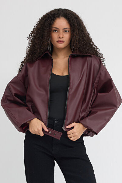 Jaglion Luvren Zr Bomber Belted Trendy Leather Jacket