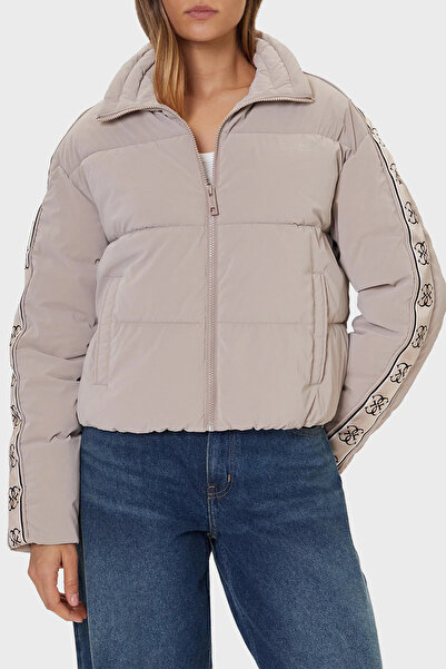 Guess Quilted Logo Regular Fit Mock Neck Puffer Jacket V5Bl11Wgyc2 Jacket V5Bl11 Wgyc2 A12B