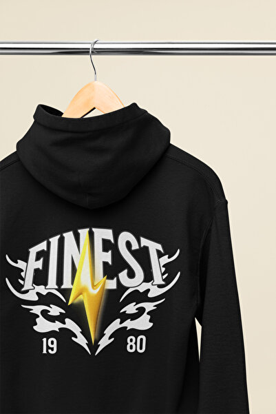 MAGORS هوديي قطني مطبوع عليه FINETS SIRT بأكمام طويلة وياقة دائرية مبطن بالصو...