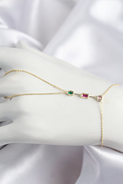 Skygo Brass Colored Zircon Stone Model Gold Color Şahmeran - Tj-Sn723