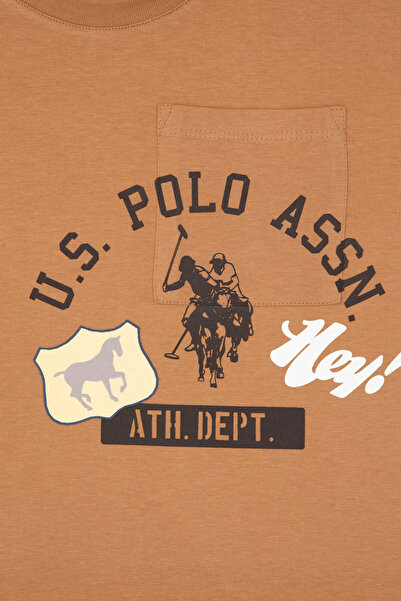 U.S. Polo Assn. Boy's Camel Crew Neck Sweatshirt 50316489-Vr015