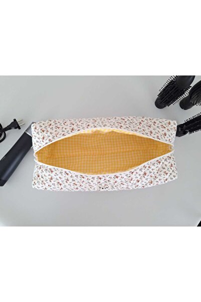 TALL WAY White Crispy Flower XL Size Travel Bag for All Your Hair Styling Tools