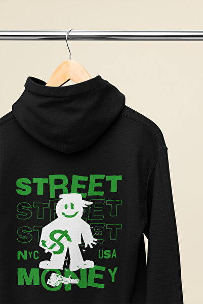 MAGORS سترة هوديي مطبوعة من ستريت موني، مصنوعة من القطن بأكمام طويلة، مقاس مب...