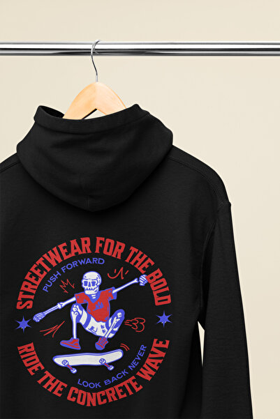 MAGORS هوديي قطني مطبوع عليه OWN THE STREETS بأكمام طويلة وياقة دائرية من مبط...