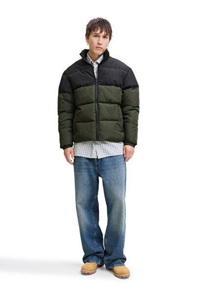 Jack & Jones Jjmaze Puffer Collar Khaki Men's Jacket