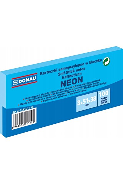 Other Donau Self-Adhesive Notebook 38x51mm /3pcs/ SET Blue Neon 7585011-10