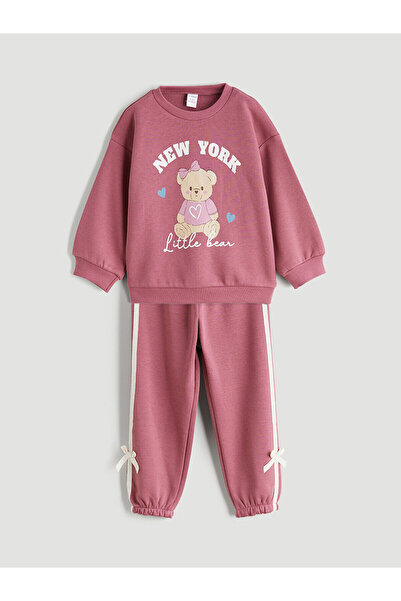 LC Waikiki νέα σεζόν με τύπωμα Φούτερ και παντελόνι για κορίτσια 2-συσκευασία