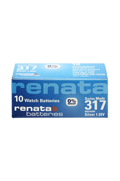 RENATA 317 Watch Battery (SR516SW), Silver Oxide 1.55V Battery, Pack of 10 Ba...
