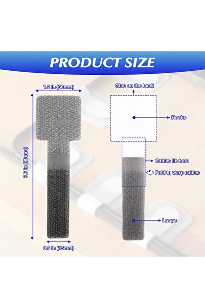 Other 50-piece Self-Adhesive Reusable Cable Ties - Cable Management Clips for Hooks & Outdoor Lighting