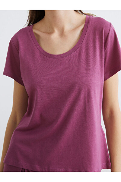 LC Waikiki Plum U-Neck Modal Blend Women's Pajama Set