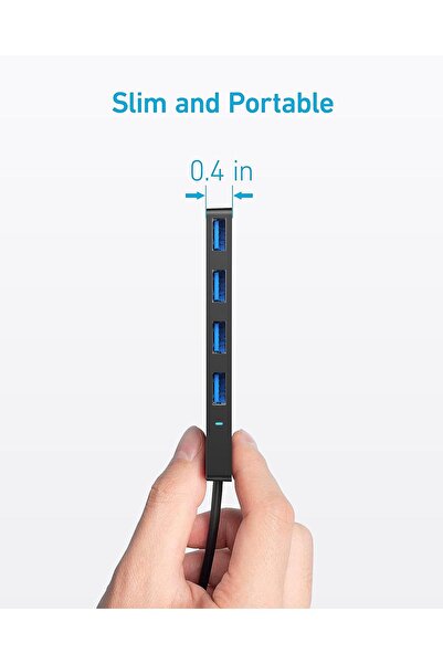 Anker 4-Port USB 3.0 Data Hub (Ultra-Slim, 5Gbps, USB-C OTG, 20cm Cable)