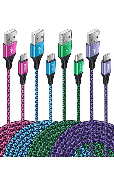 Other كابل AILKIN المضفر من USB-C إلى USB-A، 4 قطع، بطول 6 أقدام، مع شحن سريع...