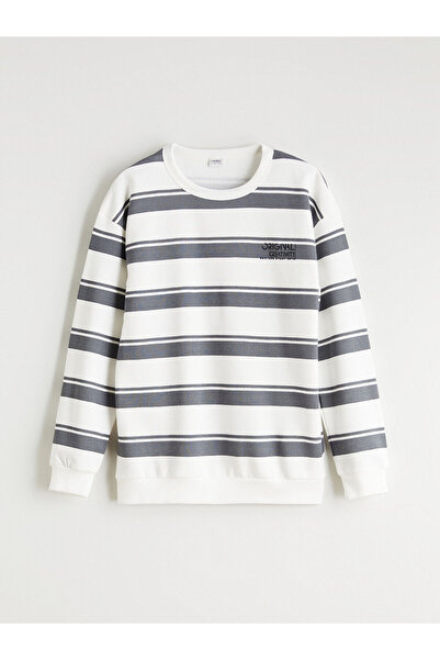 LC Waikiki Hanorac pentru băiat cu dungi cu gât rotund