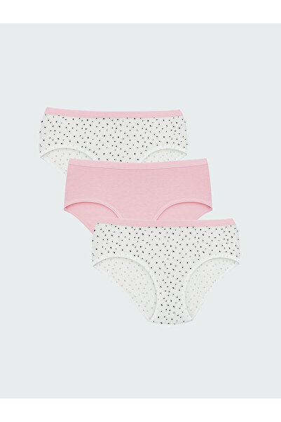 LC Waikiki Vizyon New Season Printed Girls' Underwear 3-Piece Set