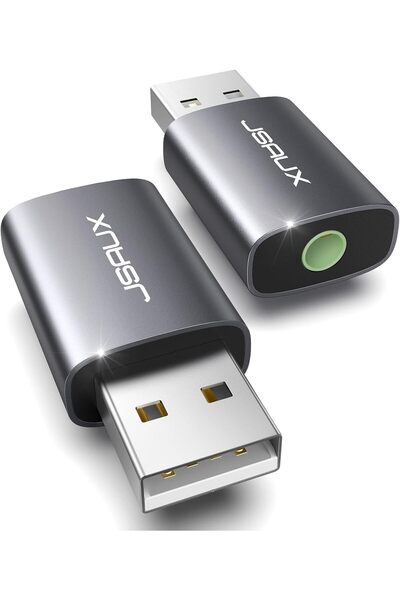 jsaux محول صوت USB إلى 3.5 مم - بطاقة صوت ستيريو خارجية، سماعة رأس TRRS أنثى ...
