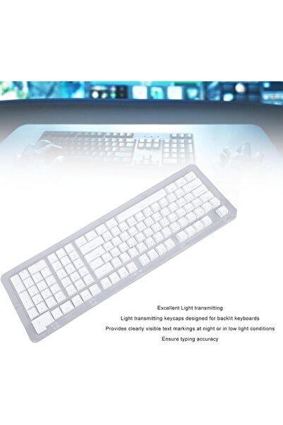 Generic 112-Key Arabic Mechanical Keyboard Keycaps ABS for 61/64/68/84/87/96/98/100/104/108 - White
