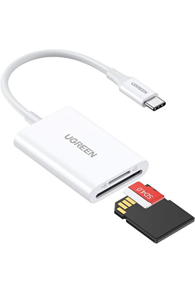 Ugreen قارئ بطاقات SD 2 في 1 بمنفذ USB-C لأجهزة iPhone 16/15، MicroSD، 170 مي...