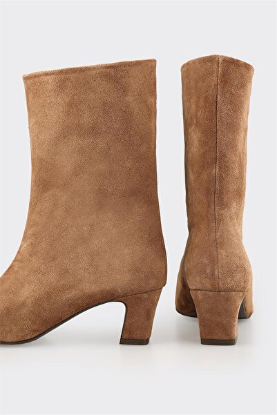 Elle Shoes Taba Deri Kadın Klasik Bot