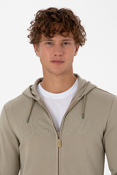 U.S. Polo Assn. Men's Light Khaki Knitted Cardigan 50313719-Vr183