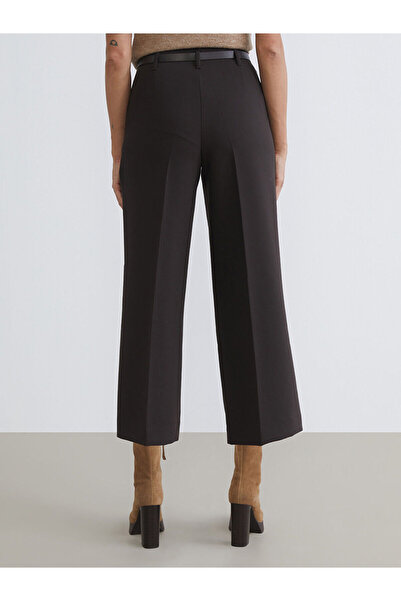 LC Waikiki Wide Leg Women's Pleated Pants with Belt