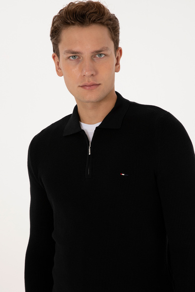 U.S. Polo Assn. Men's Black Basic Sweater 50313685-Vr046