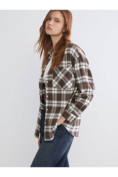 LC Waikiki Plaid Oversize Women's Shirt