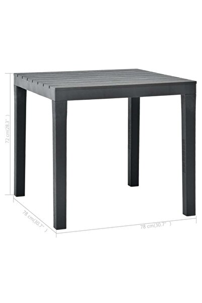 vidaxl Garden Table Anthracite 78x78x72 cm Plastic