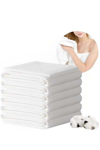 Saharaz عبوة من 25 منشفة حمام للاستخدام مرة واحدة، منشفة للجسم من القطن الخال...